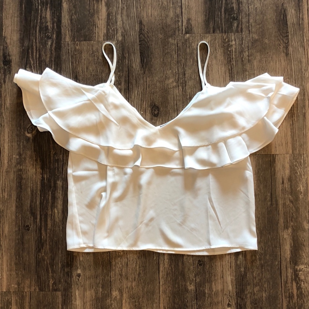 Cold Shoulder Flounce Top